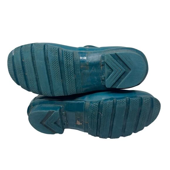 Hunter Original Gloss Tall Rain Boots Rubber W23018 Blue Green 5M/6F - Picture 6 of 9